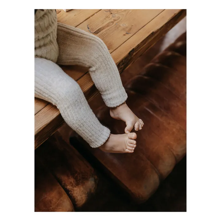 Silly Silas Collants à Bretelles Coton Bio Eponge Granny Teddy Sans Pieds | Ecru