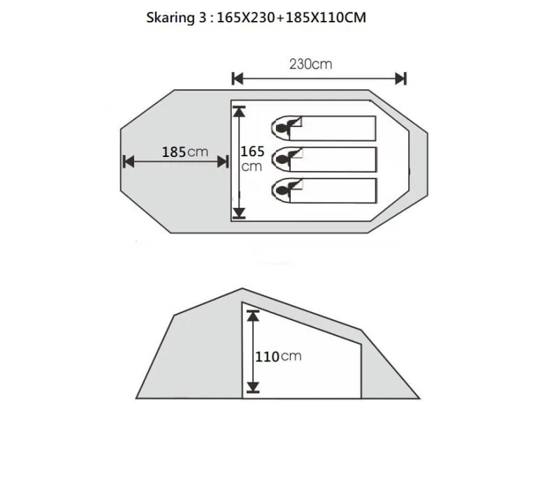 Sydvang Skaring 3P Ultralight Tunnel Tent Olivine