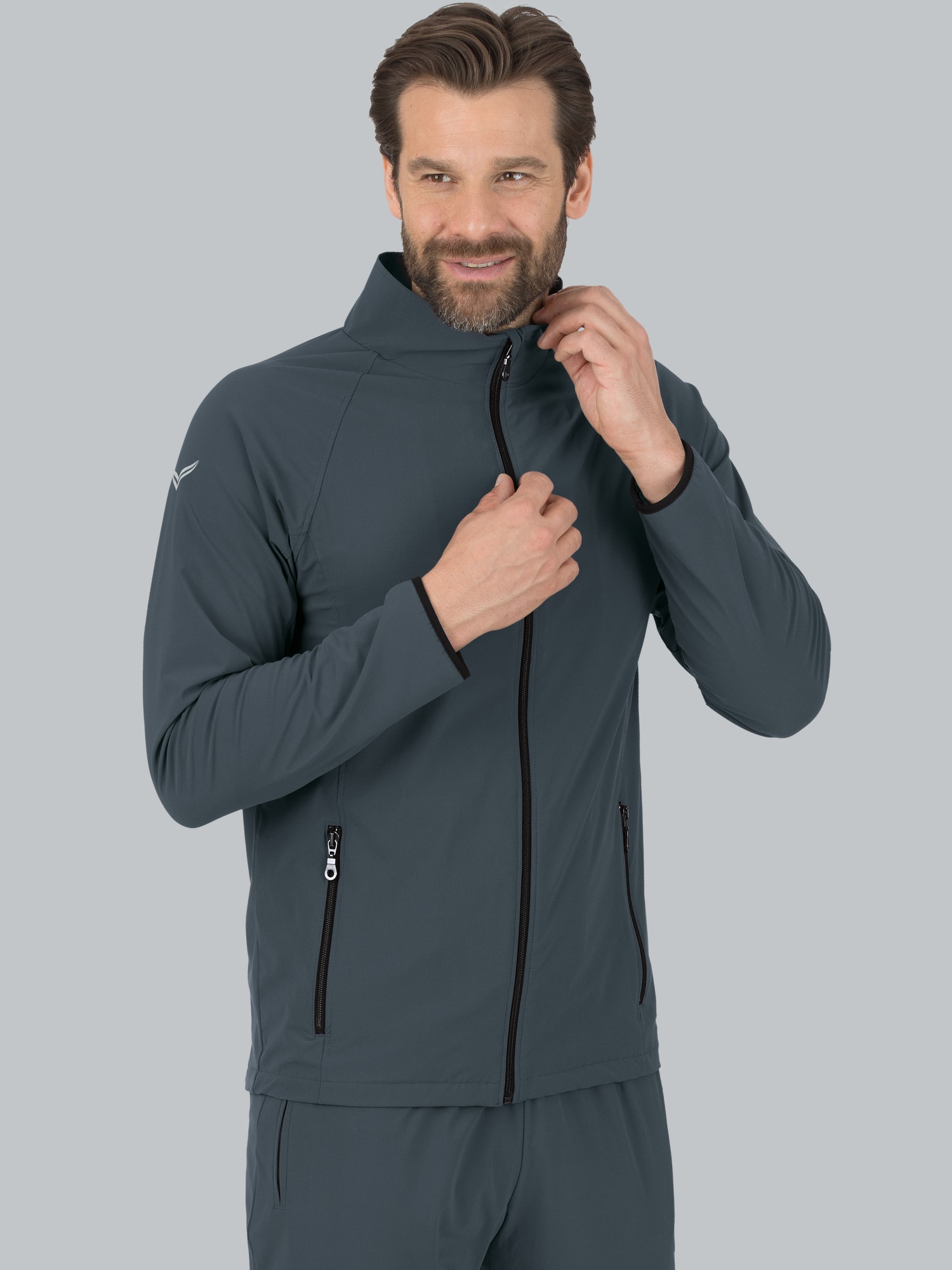 Raglan-Jacke mit Netzinnenfutter Anthrazit