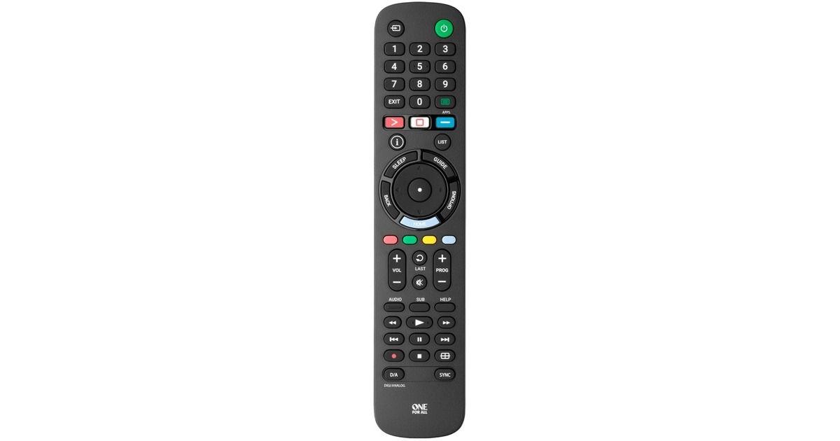 One for allSony TV Replacement Remote afstandsbediening  (Zwart)