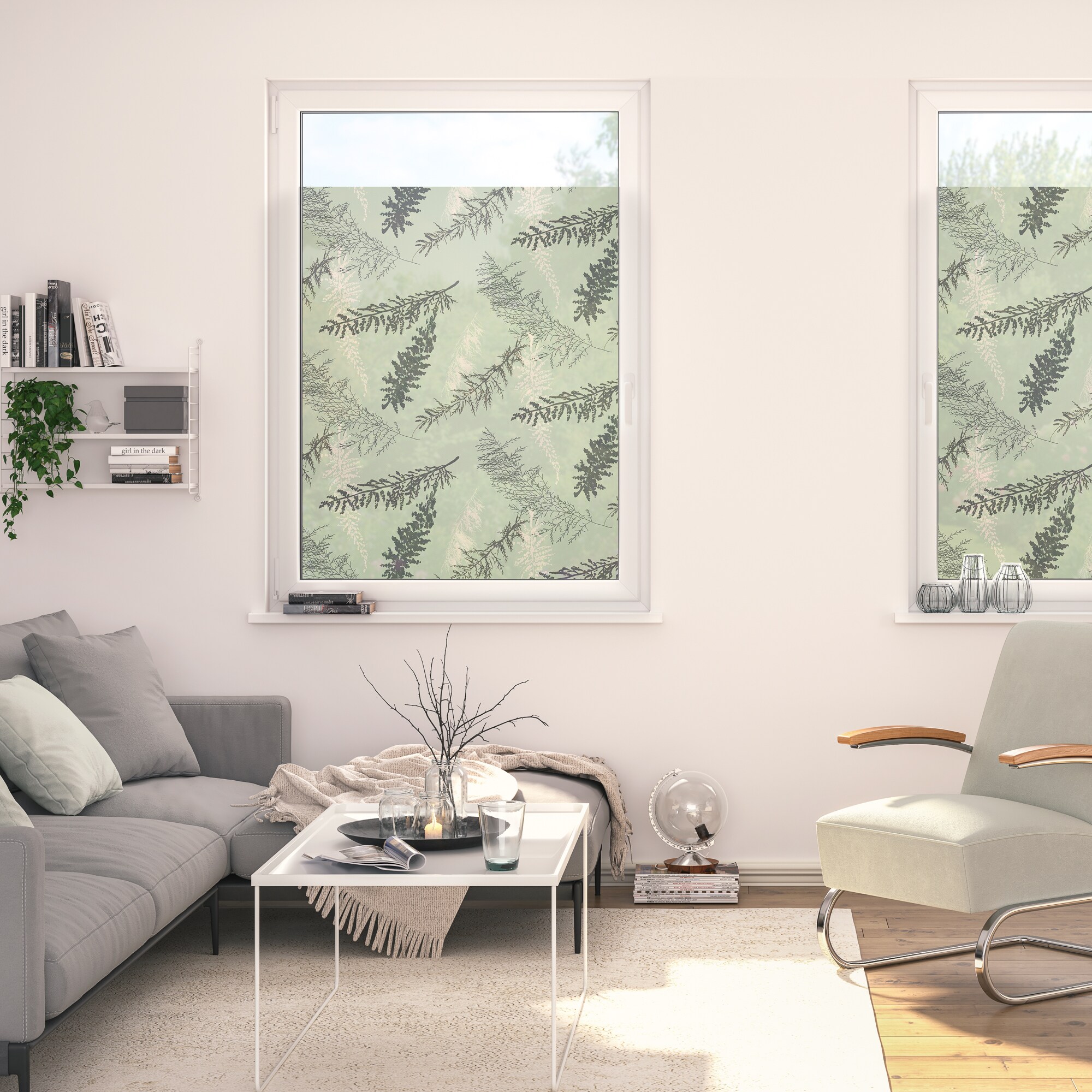 Lichtblick Fensterfolie selbstklebend, Sichtschutz, Fir Branches - Grün