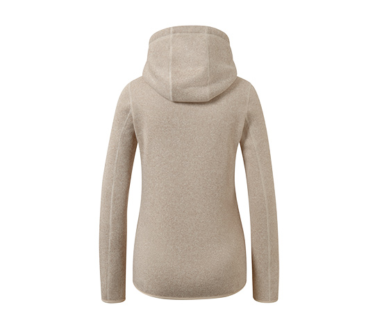 Kapuzen-Strickfleecejacke, sandfarben