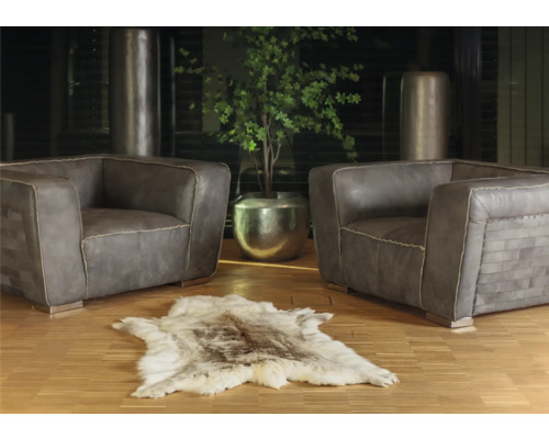Rendierhuid, wit/bruin, 100x140 cm