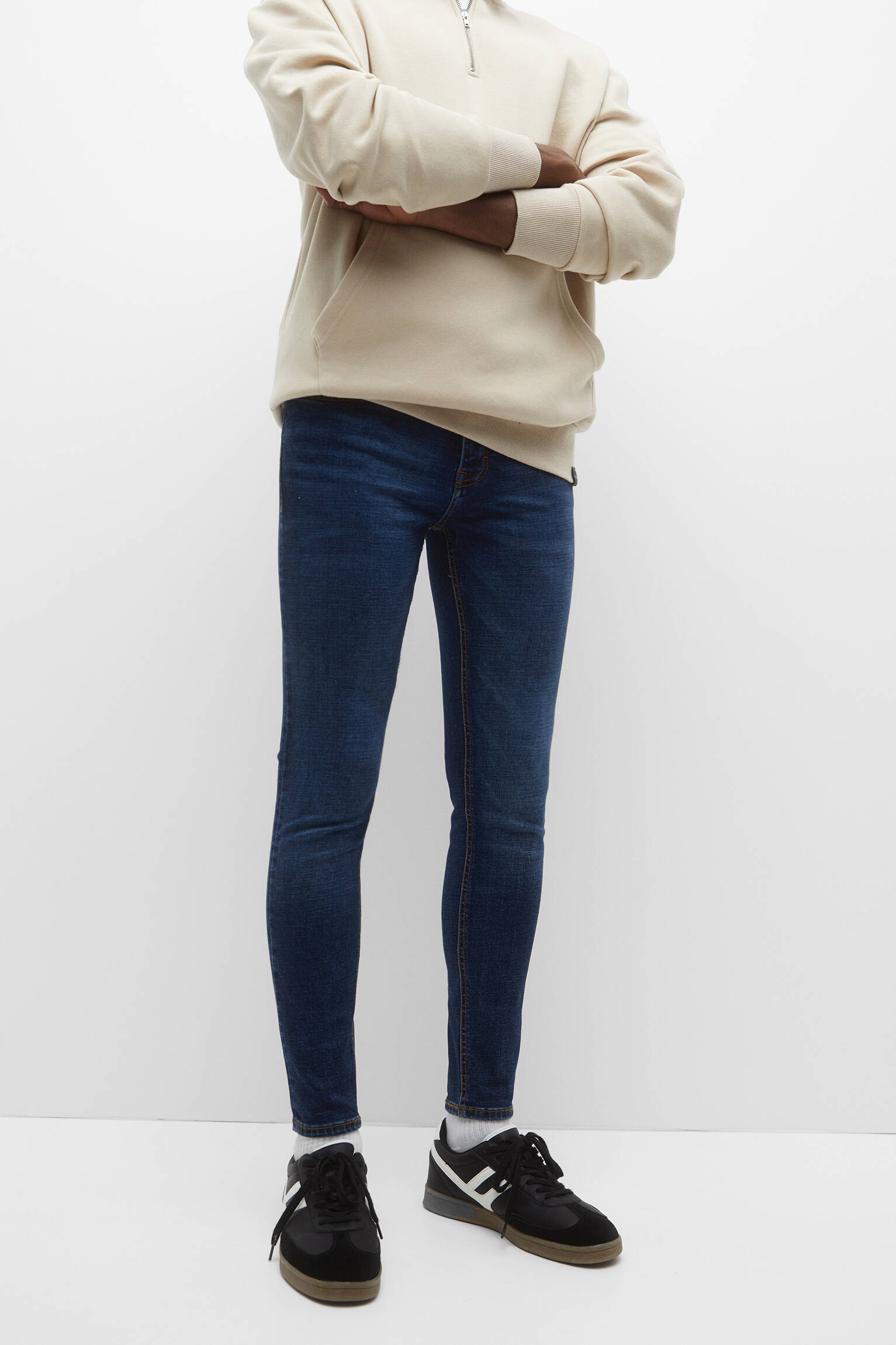 CALÇA JEANS SUPER SKINNY AZUL ESCURO - AZUL ESCURO
