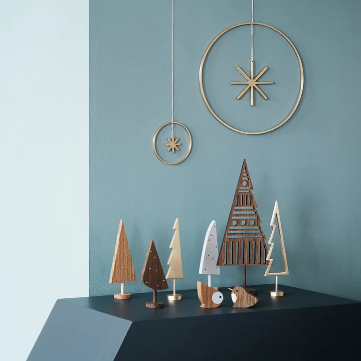 Ferm Living - Winterland Brass Tree Solid, schwarz