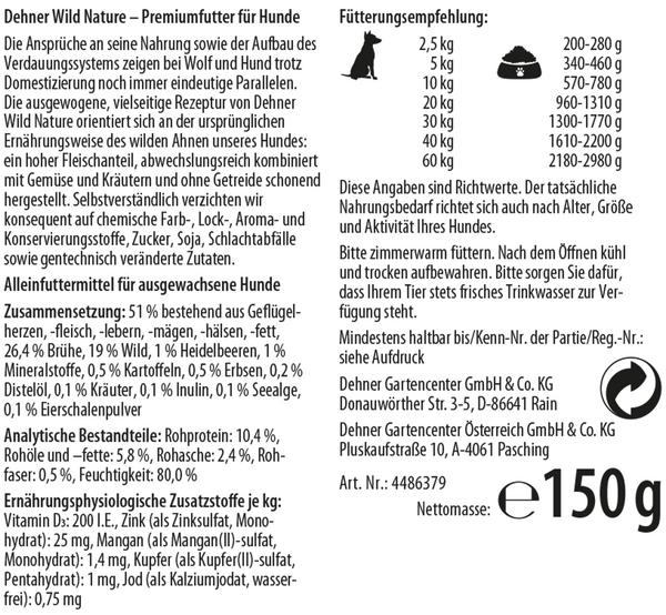Dehner Wild Nature Nassfutter für Hunde