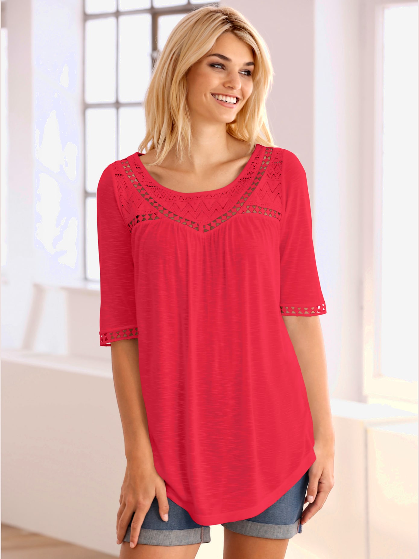 Shirt détails en dentelle tendance