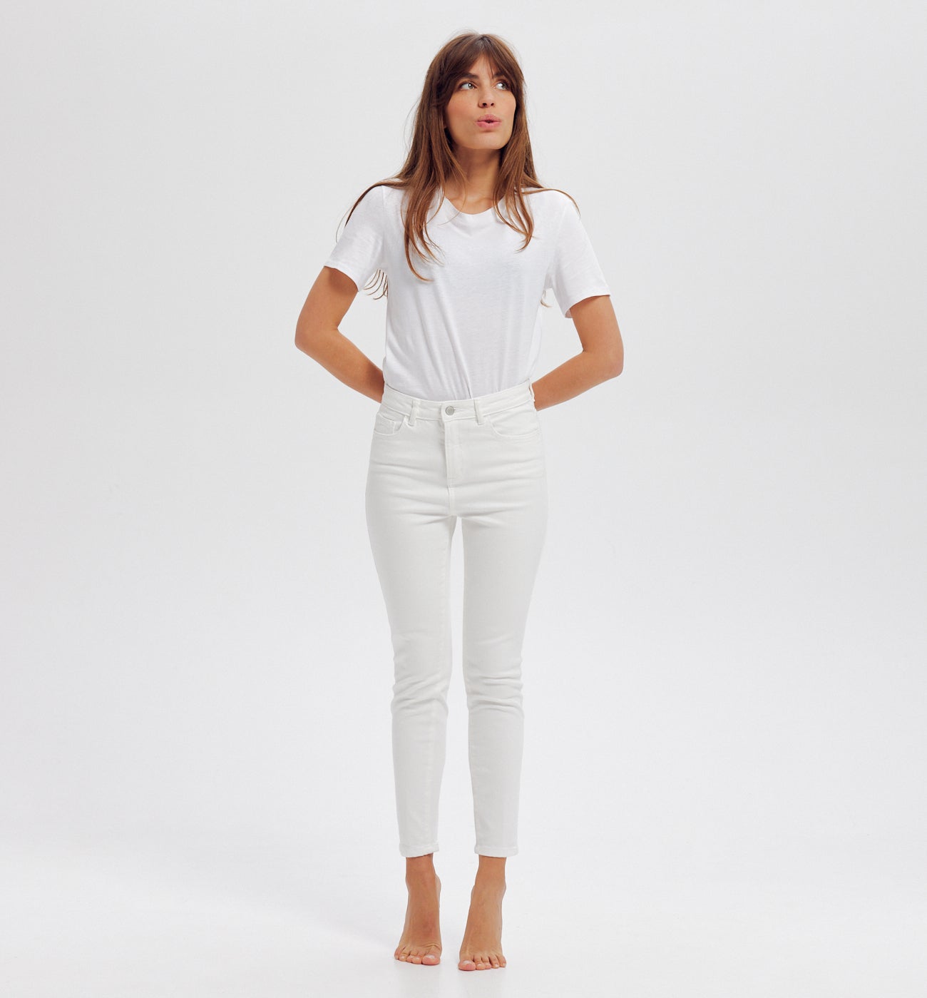 Jean skinny taille haute EMILE - Blanc