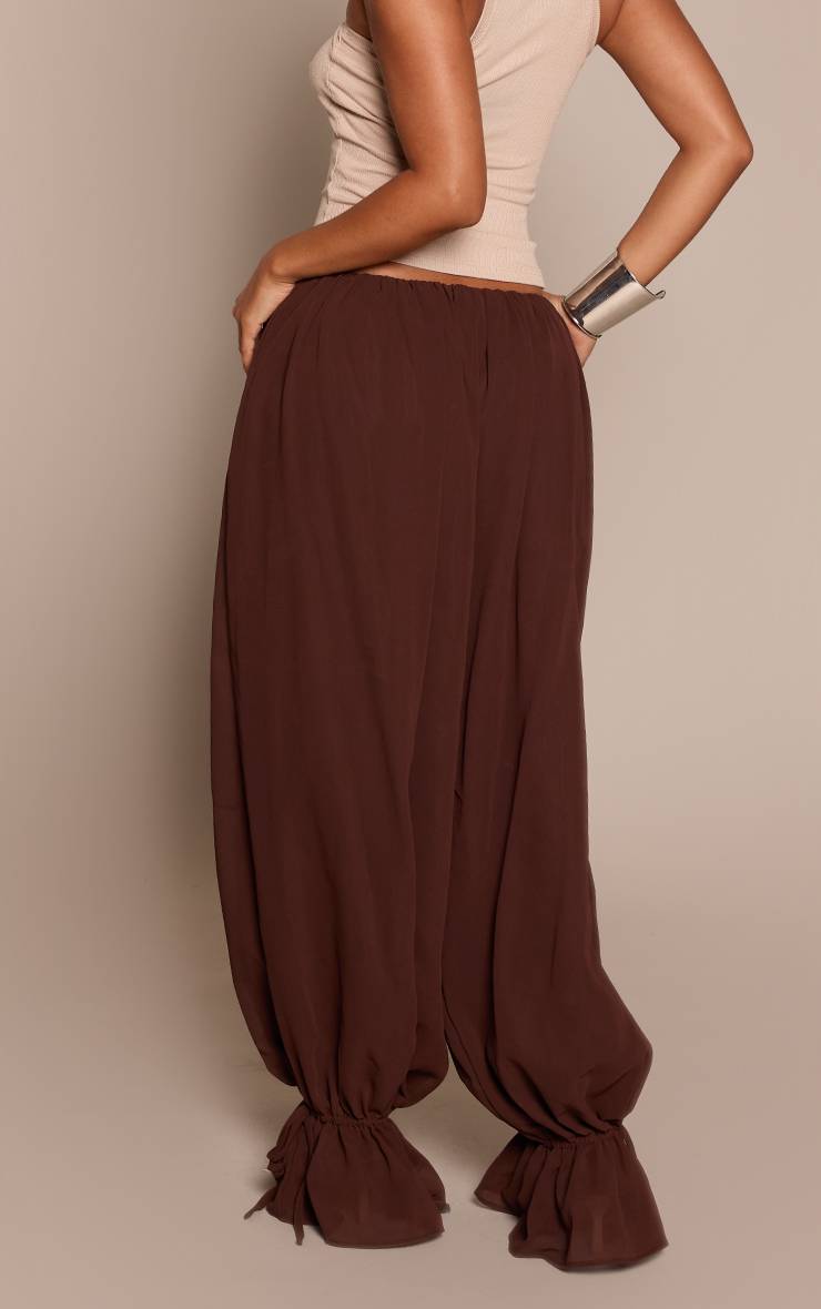 Chocolat Pantalon Ballon En Mousseline Petite Taille