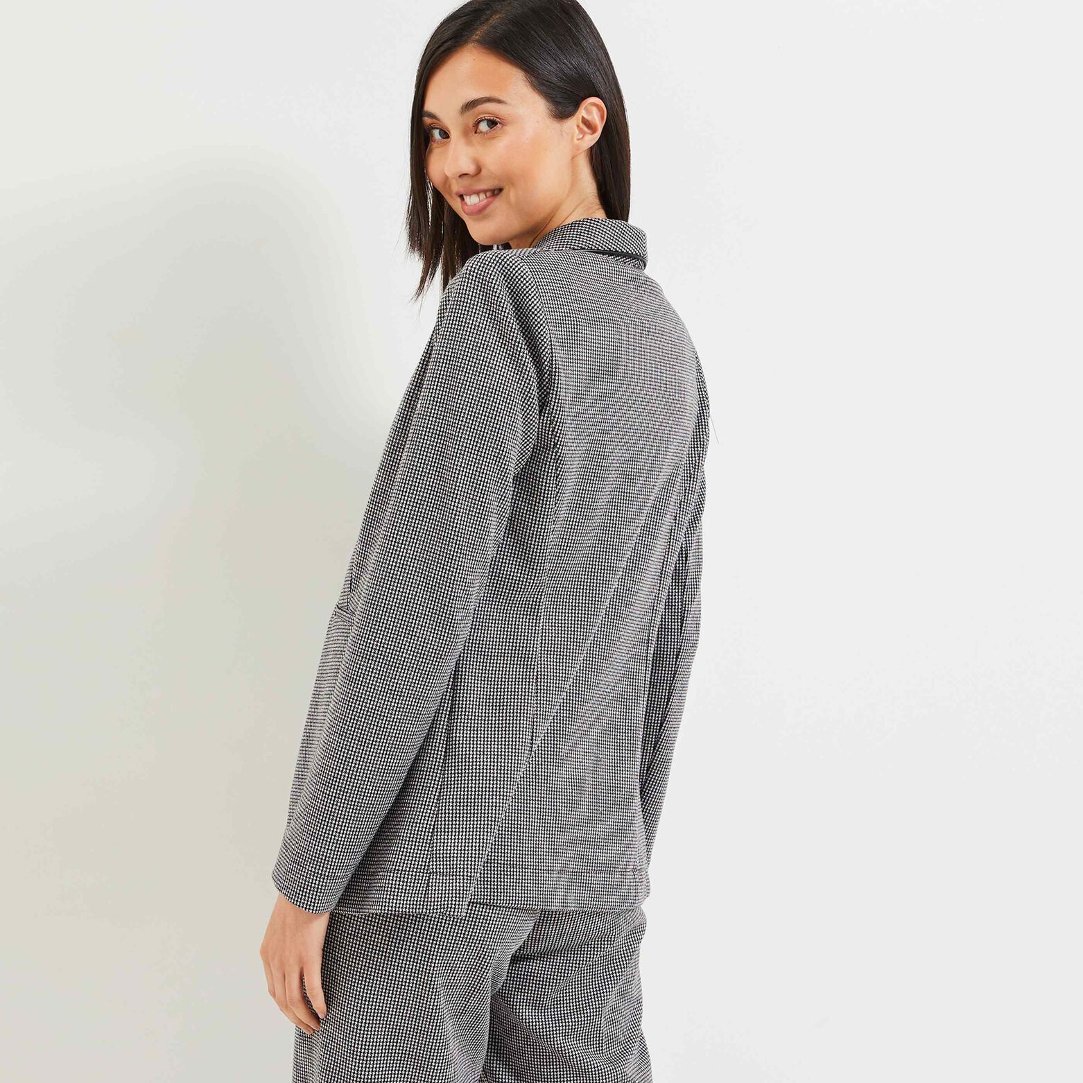 Veste blazer pieds de poule femme