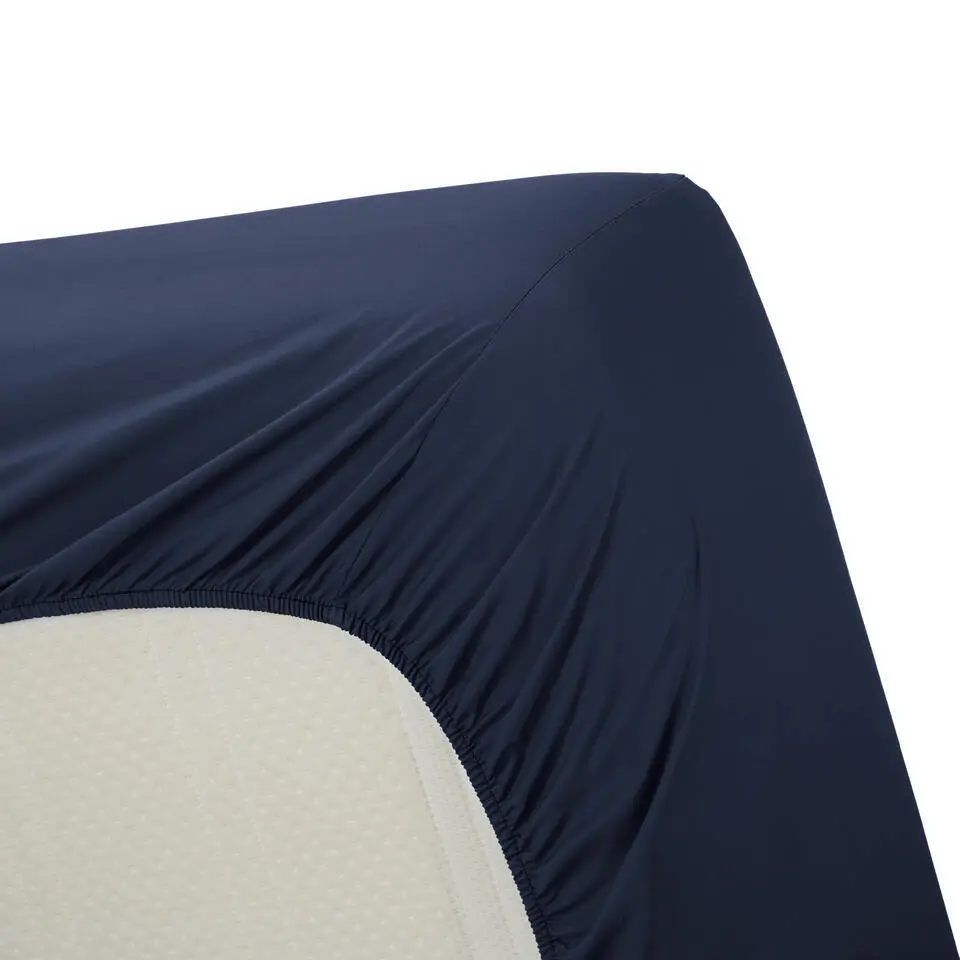 Ambiante Katoen - Splittopper Hoeslaken - 160x220 - Donker Blauw