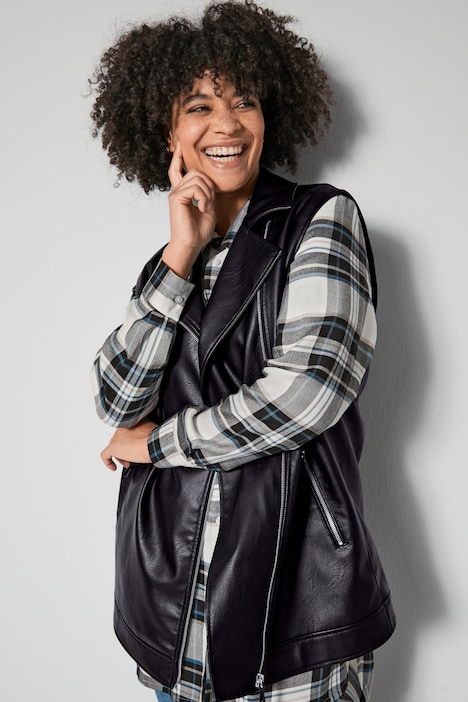 Lederoptik-Bikerweste, Zipper