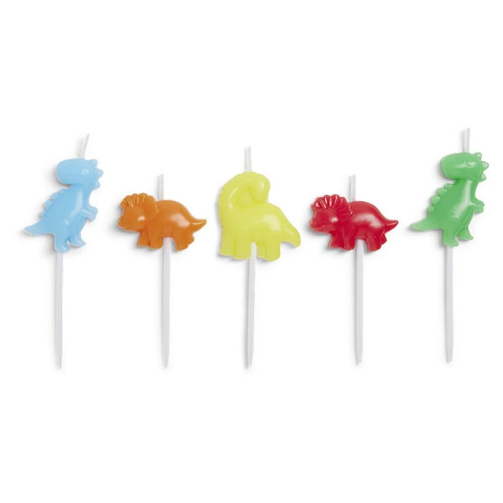 Bougie dinosaure pique x5