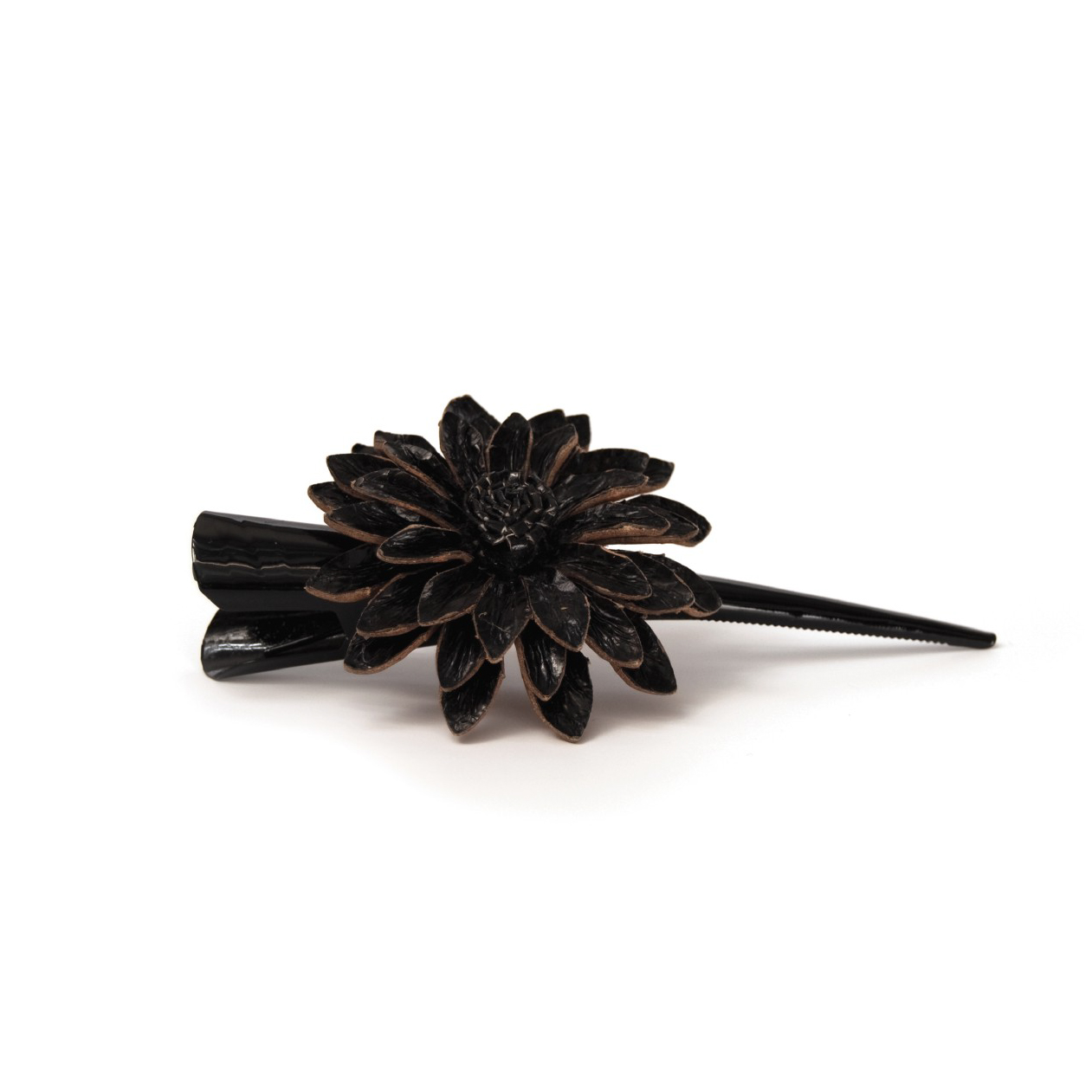 Haarklammer 'Blume', aus Leder, schwarz günstig bestellen