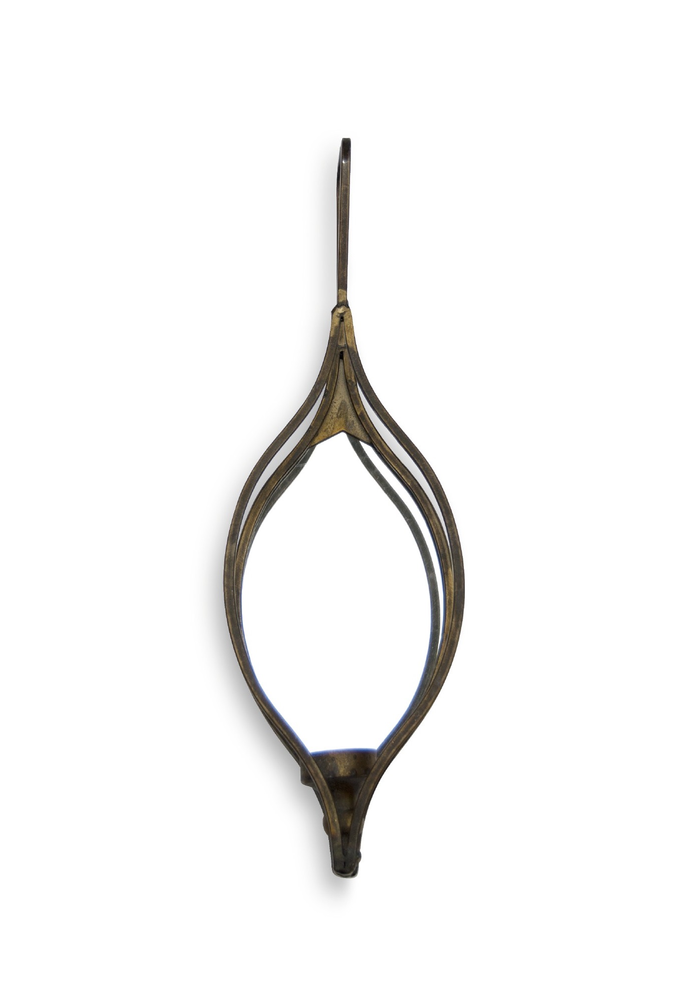 Kerzenwandhalter mit Spiegel, antik messing, T 9 cm, B 15,5 cm, H 49 cm von fischer's lagerhaus