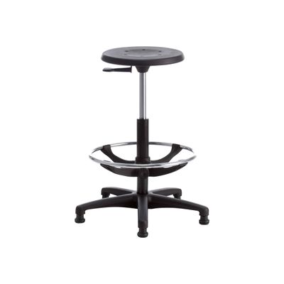 Siege technique TECNIK - tabouret assis-debout - hauteur réglable jusqu'à 75 cm - repose-pieds réglable - noir