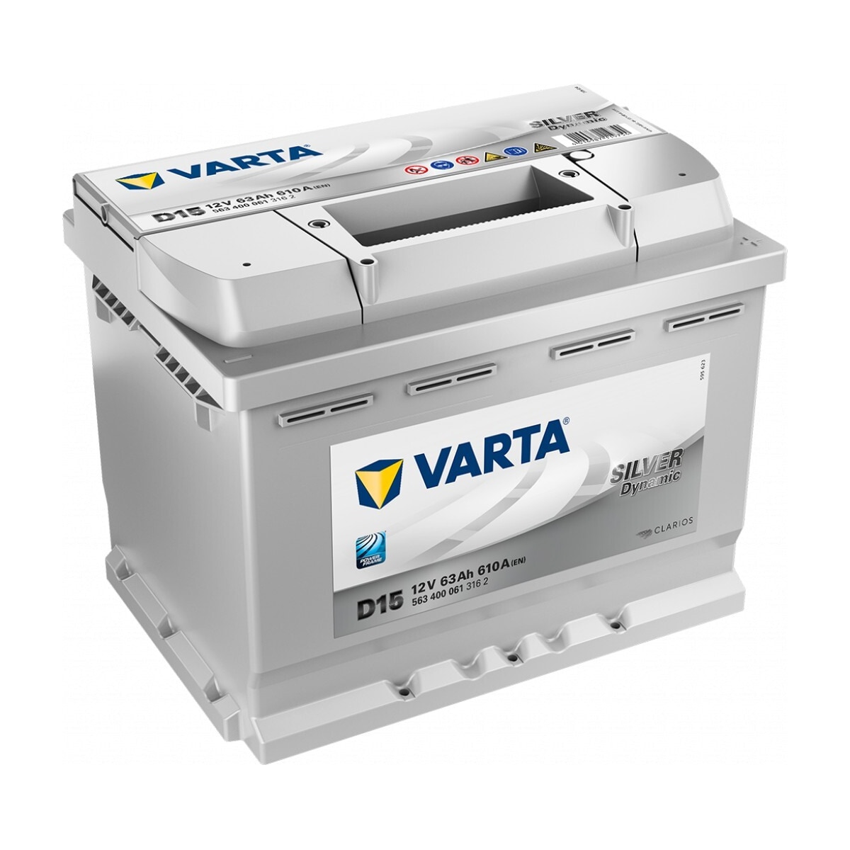 VARTA Silver Dynamic Batteri 12V 63AH 610CCA (242x175x190/190mm) +høyre D15