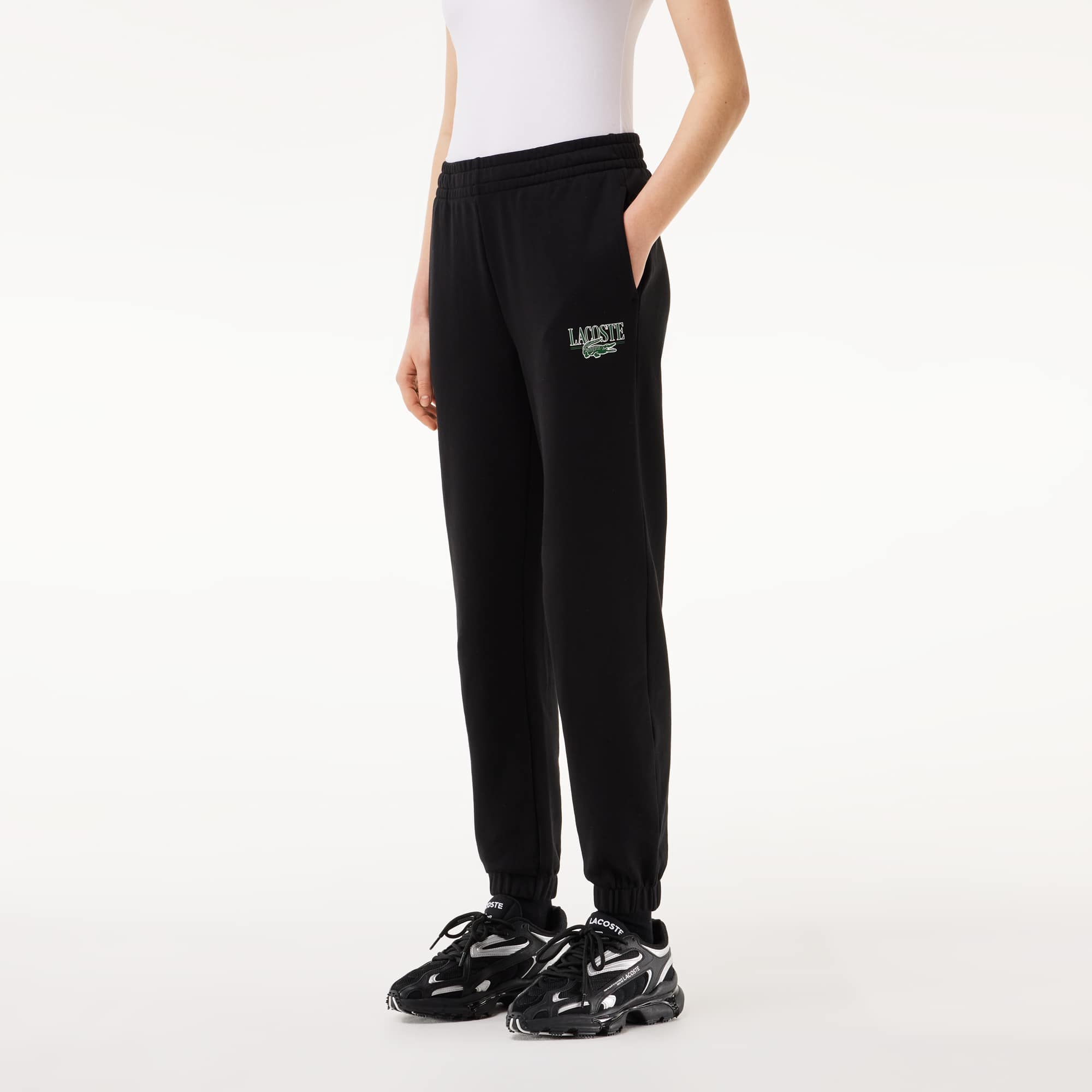Pantalon de survêtement Jogger imprimé Lacoste Pantalons de survêtement - Noir - Lacoste - Femme