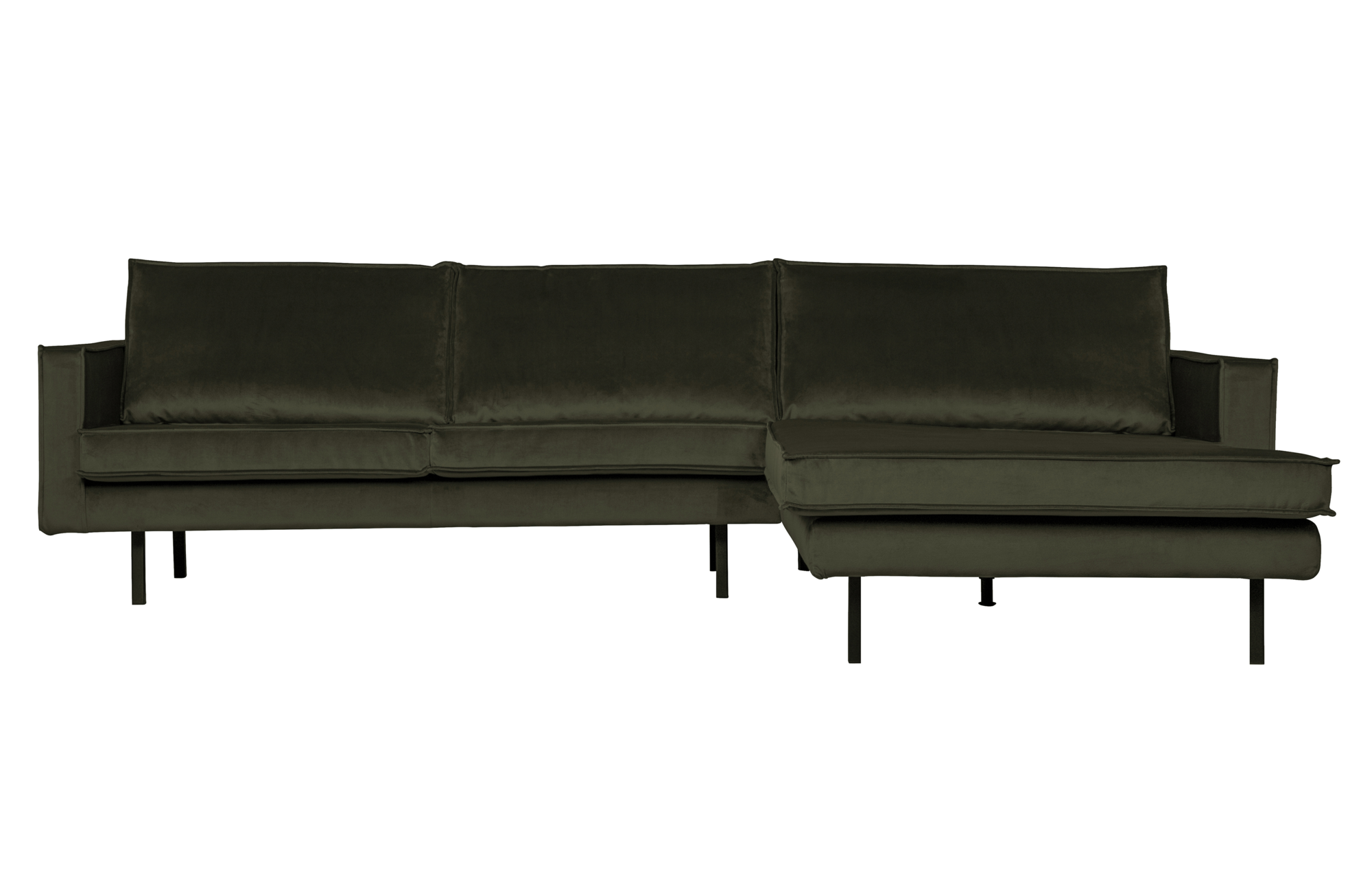 BePureHome chaise longue Rodeo velvet Rechts - Green Hunter