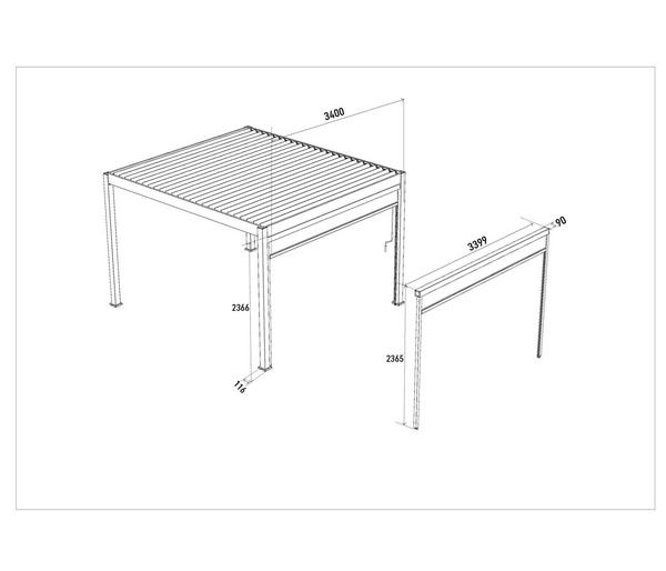 Weide Sonnenrollo für Deluxe/Classic Pergola,