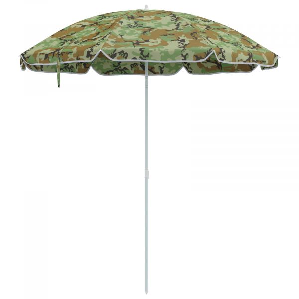 vidaXL Parasol de Praia com Poste de Metal Camuflagem 161x193 cm Poliéster - 3699474785