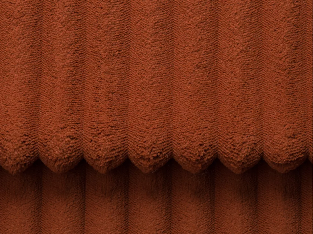 Méridienne droite en velours côtelé grosses côtes terracotta PINETA