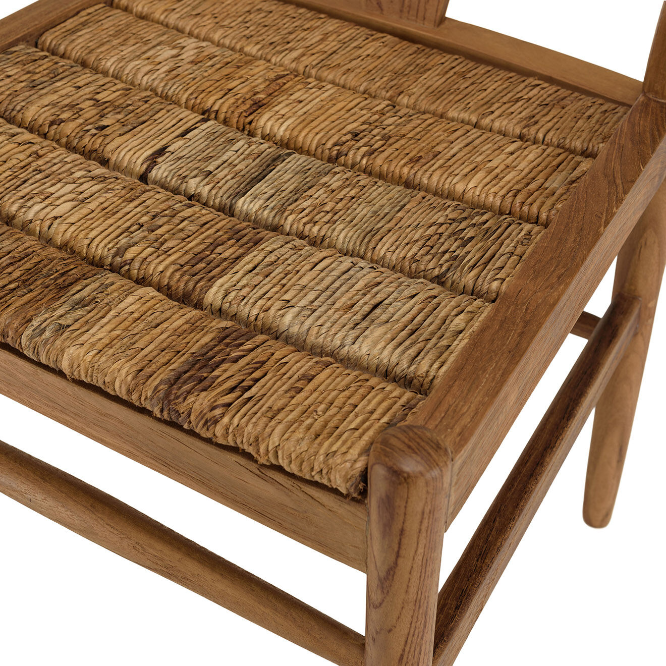 Macabane Chaise bois de teck recyclé dossier arrondi Sixtine bois - 57.5 x56.5x75 cm