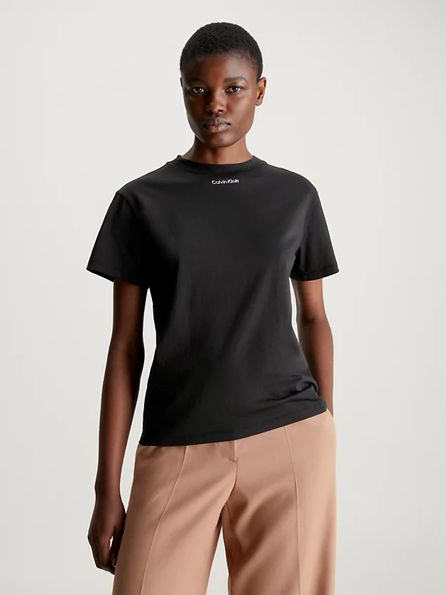 Camiseta de modelagem relaxada com micro logotipo