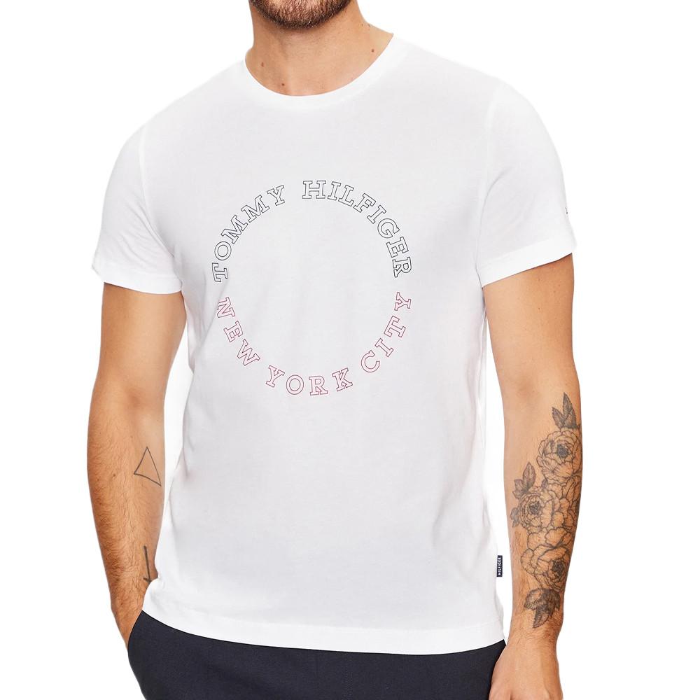 Tommy Hilfiger T-shirt Blanc Homme Tommy Hilfiger Monotype Roundle