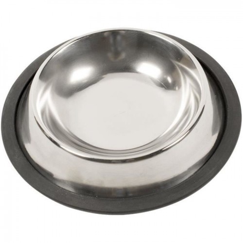 comedouro para cães EULIQUID clássico em aço inoxidável cinza