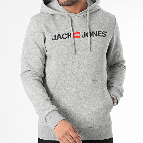 Sweat Capuche Corp Old Logo Gris Chiné