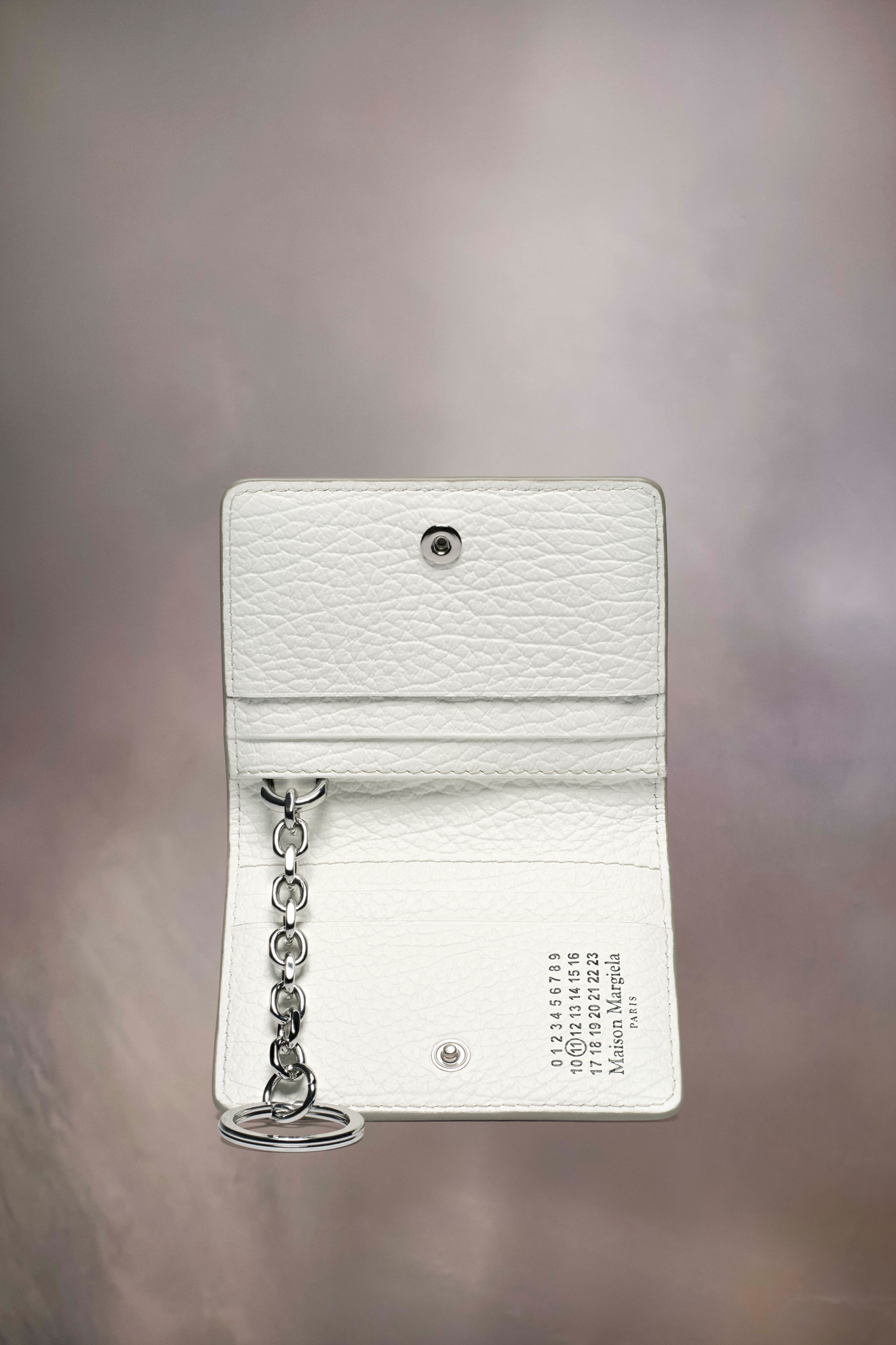Porte-cartes porte-clés en cuir | femme Blanc