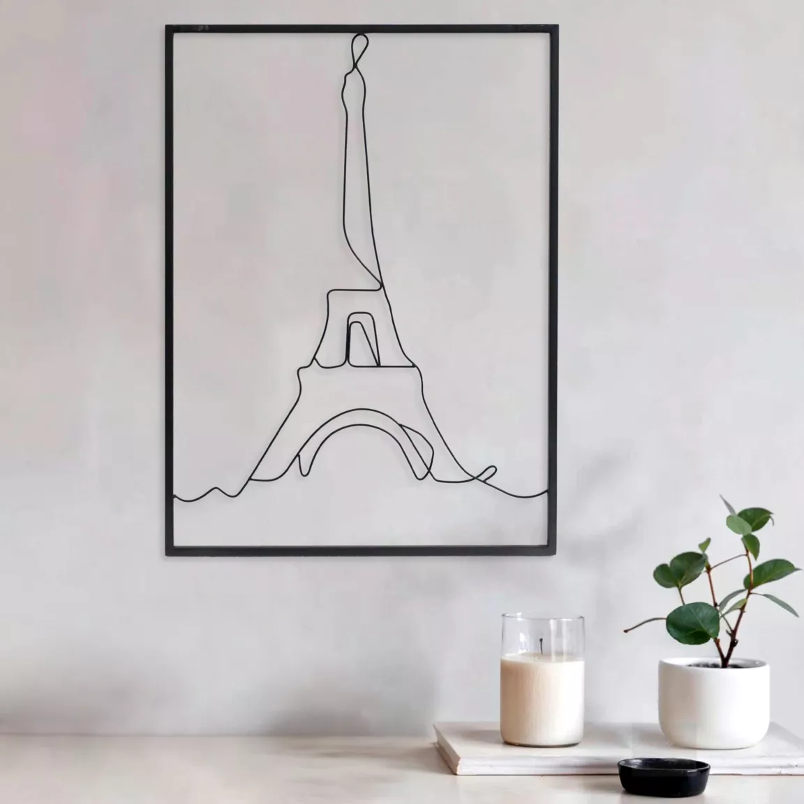 Décoration murale en métal (H45 cm) Tour Eiffel Noir