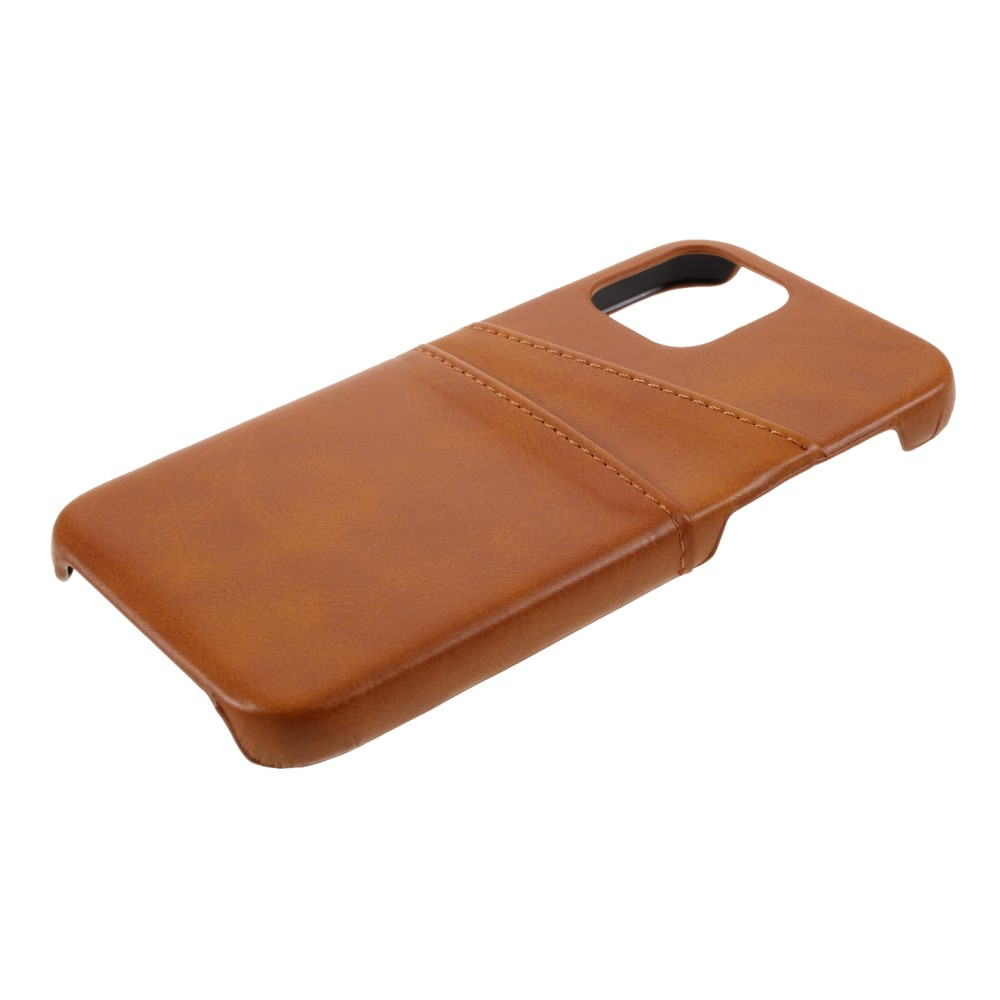 iPhone 12 Pro Leder Hülle Snap Case   Kartenfach - Hellbraun