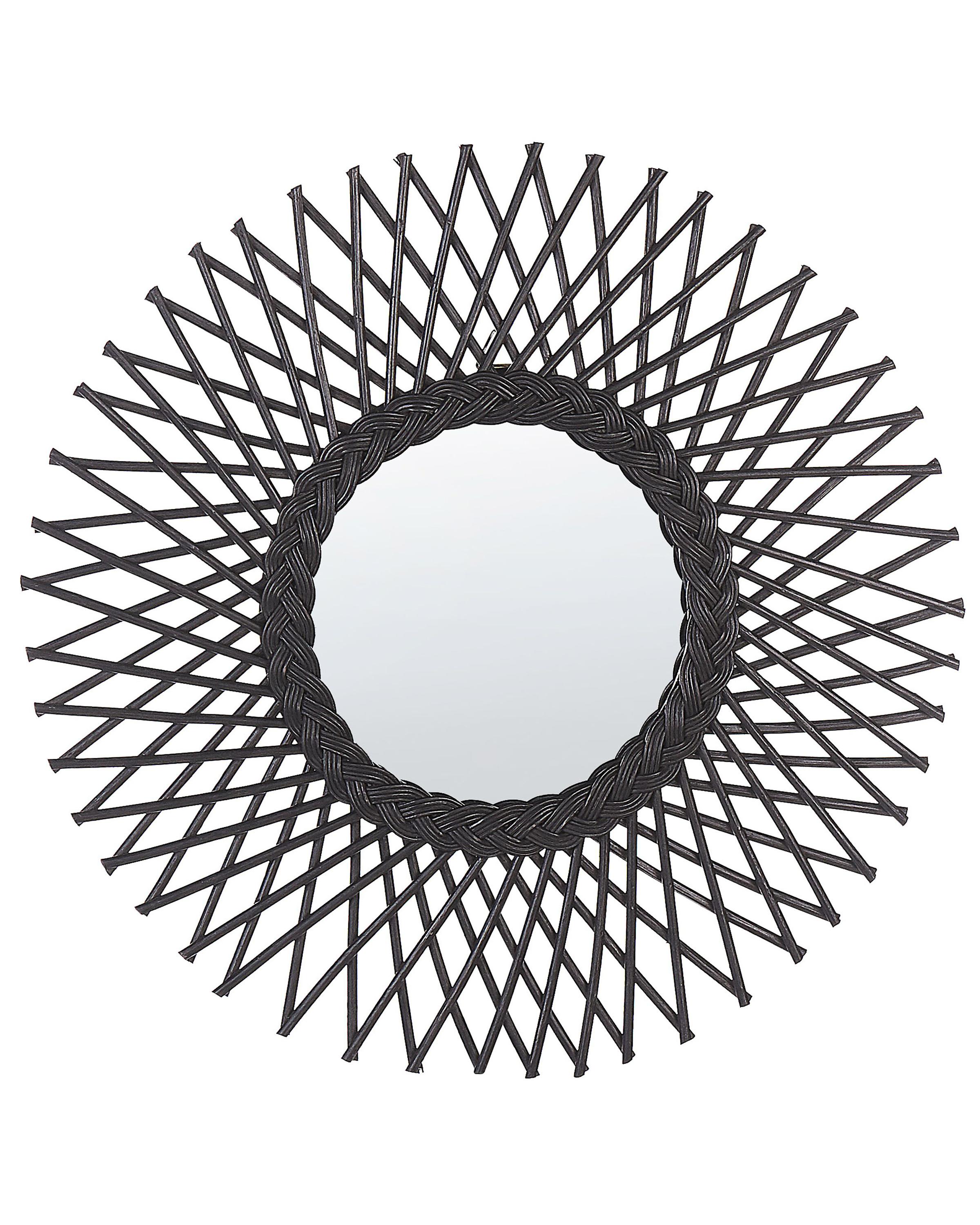 Wandspiegel TAGOLU 60 cm 60 cm Rotan Zwart
