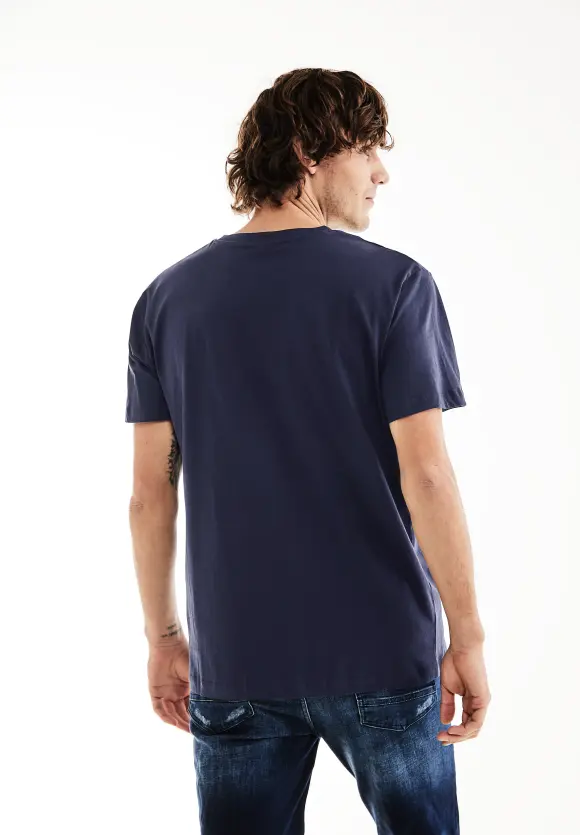 T-Shirt mit Brustprint - eclipse blue