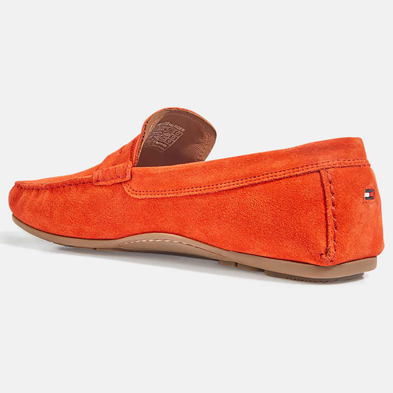 Tommy Hilfiger Mocassins en Velours de Cuir Driver orange