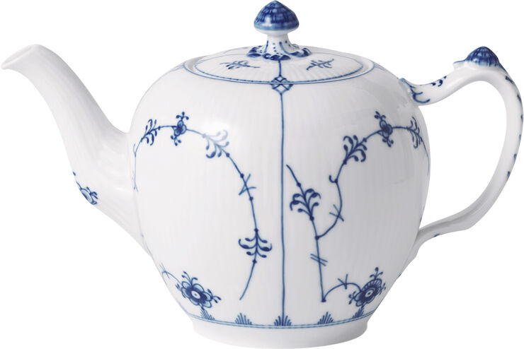 Royal Copenhagen Musselmalet Riflet tekande 70 cl Hvid