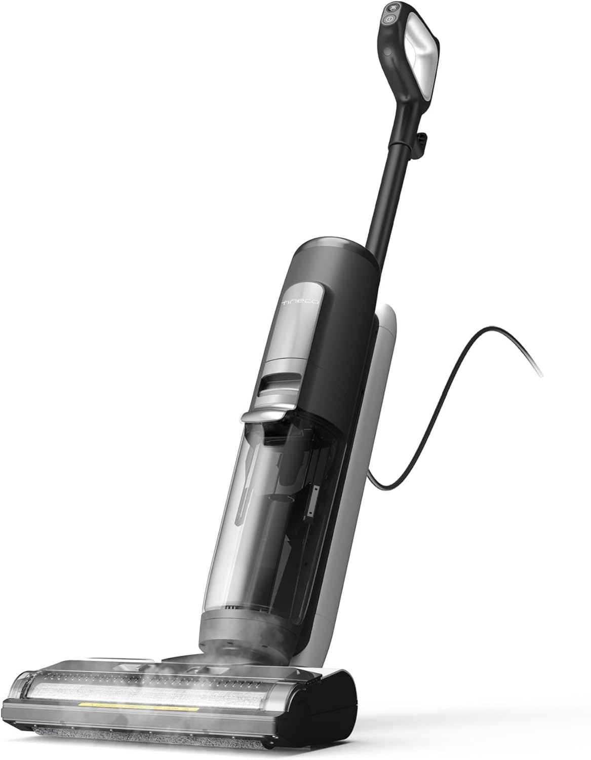 Tineco iFLOOR 5 Steam Nass Trockensauger, 120℃ Hochtemperatur-Dampf, Dampfreiniger mit Kabel, Selbstreinigung Nasssauger, Hartholz bodenreiniger für klebrige Verschmutzungen, Essensreste