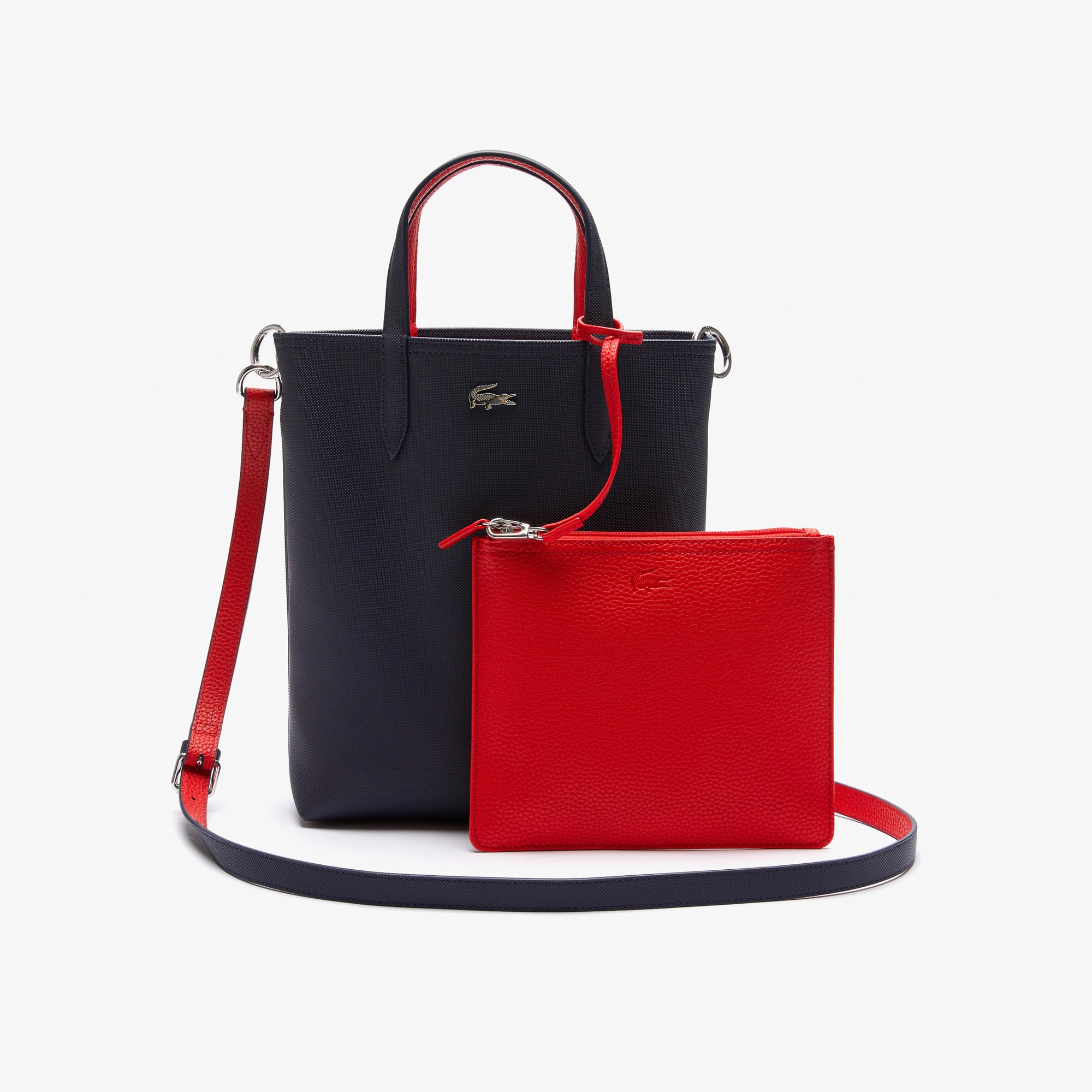 Sac cabas réversible Anna en toile enduite Sacs à main & Cabas - Bleu - Lacoste - Femme