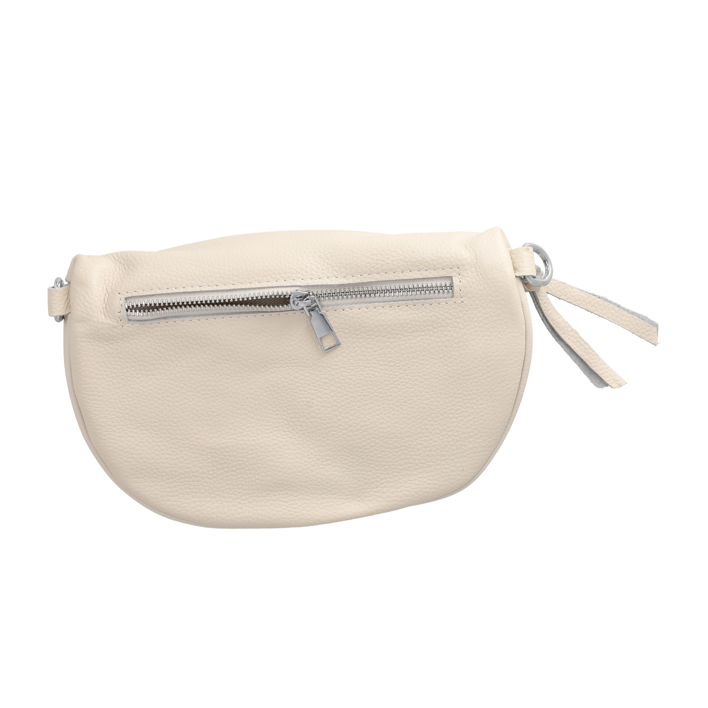 (25x15cm) Echtleder Schultertasche Fashion Crossbody Bag Bauchtasche mit Anhänger - Beige