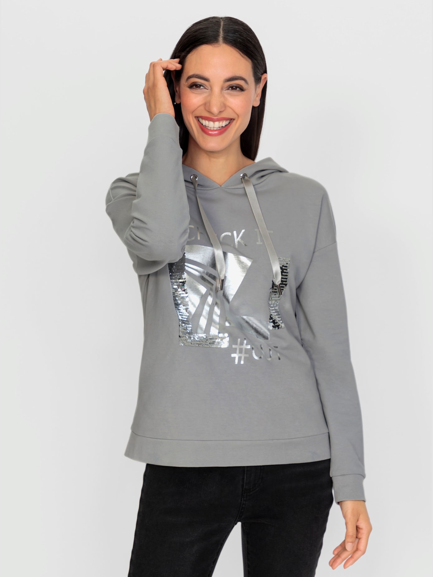 Sweat-shirt joli imprimé feuille devant
