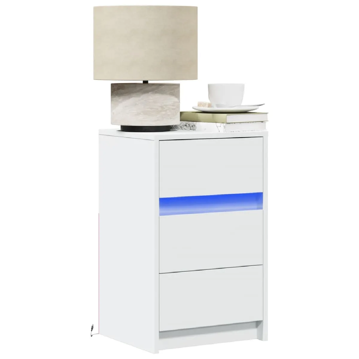 vidaXL Armoire de chevet - Blanc
