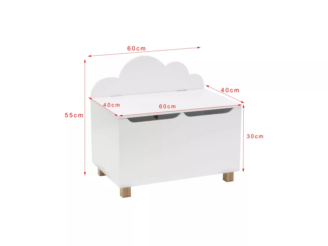 Meuble à Jouets Banc en MDF Blanc pour Chambre d'Enfant