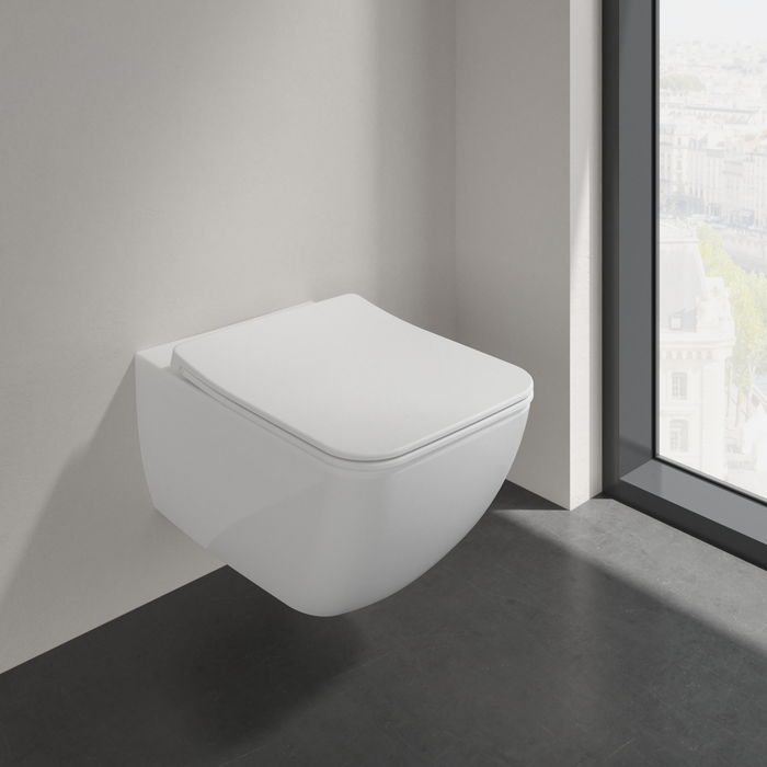 Villeroy & Boch Venticello randloos toilet CeramicPlus en slimseat toiletzitting wit glans