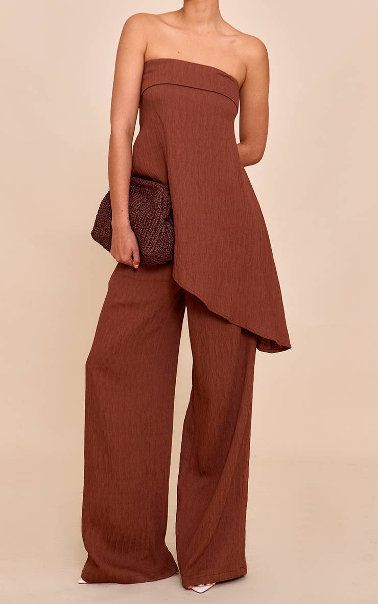Chocolat Haut Bandeau À Détail Drapé Asymétrique