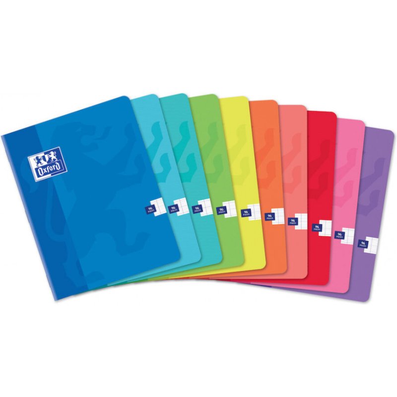 Cahier piqûre Color Life Oxford 17 x 22 cm grands carreaux 96 pages