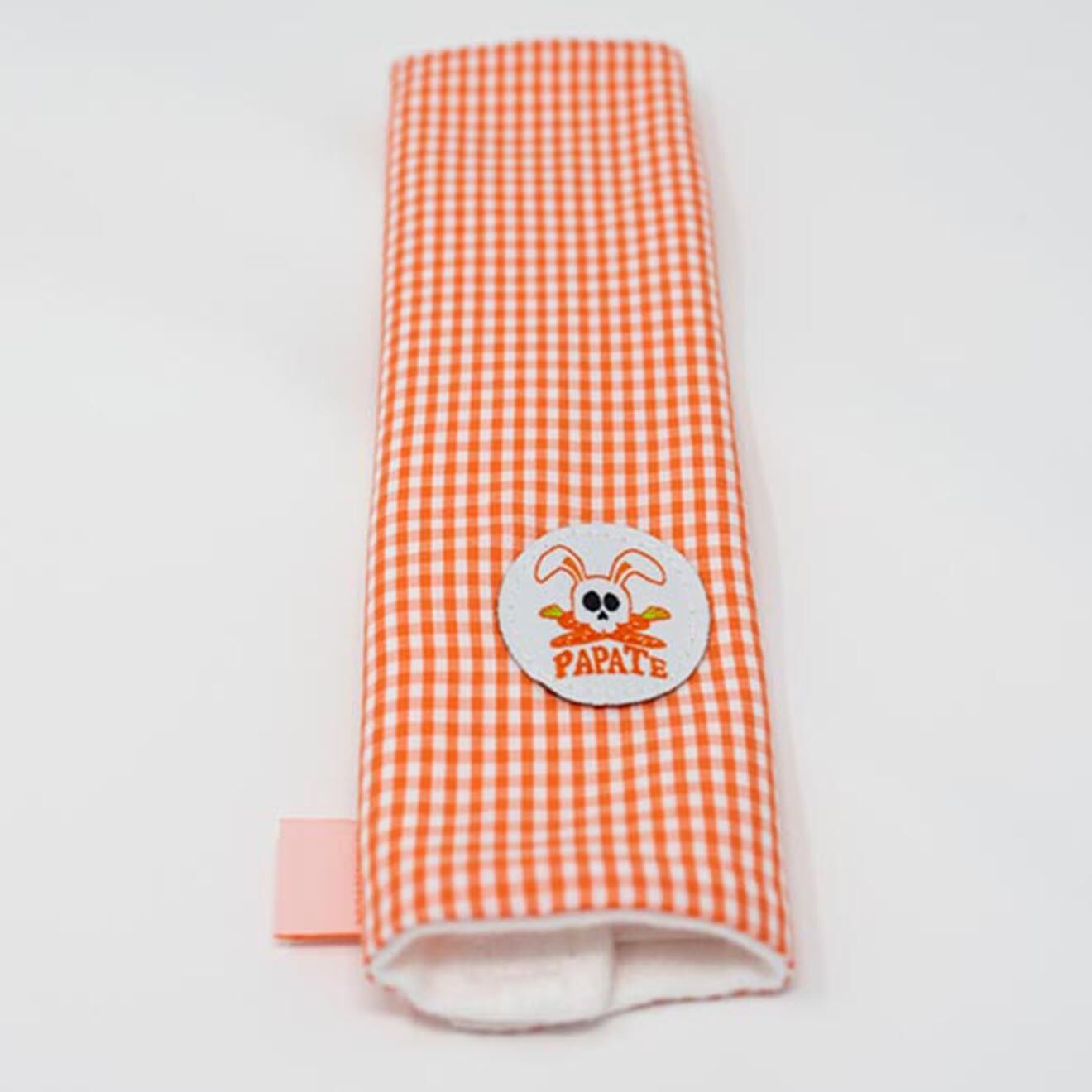 Papate Protège Ceinture de sécurité en Coton Bio vichy - 5x23 cm
