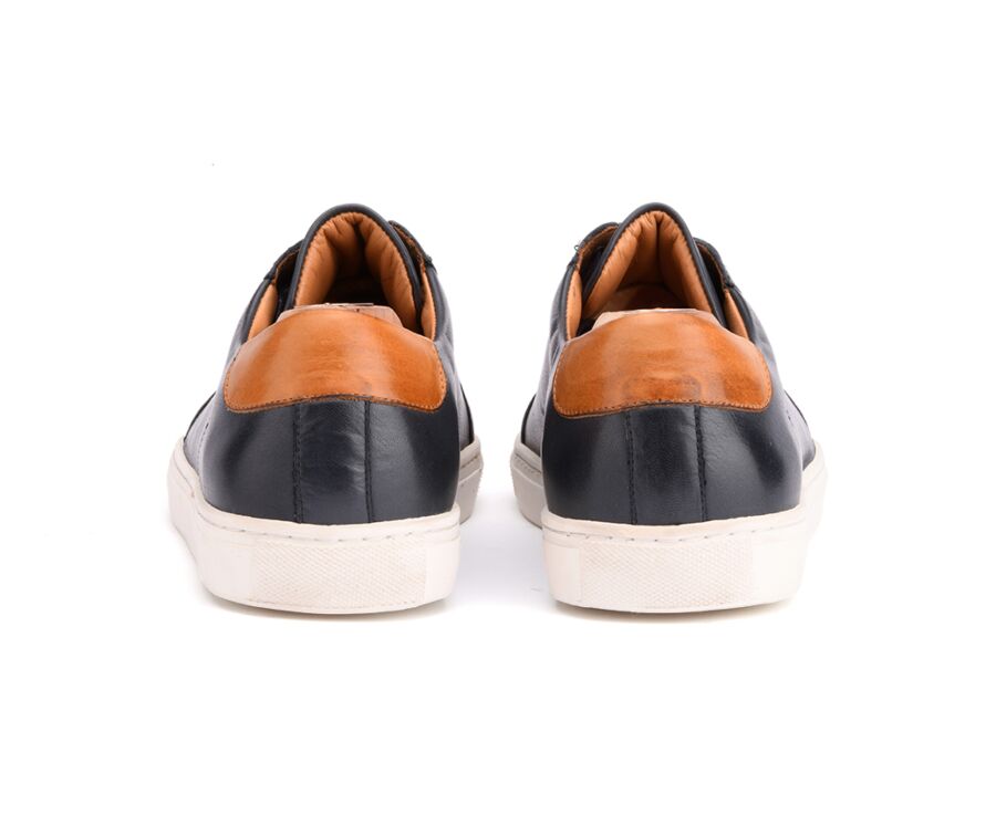Sneakers cuir homme Navy Patiné - INGLEWOOD
