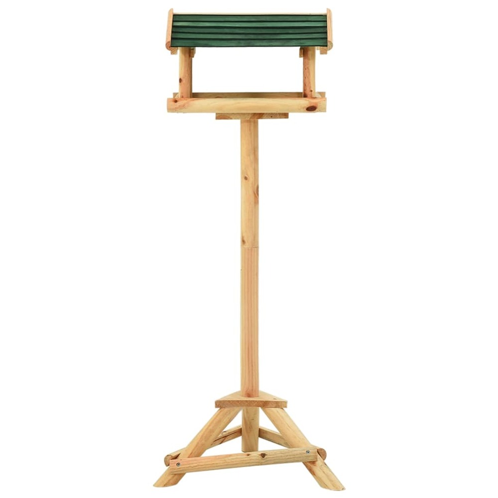 Mangeoire à oiseaux et support 37x28x100cm bois de sapin massif